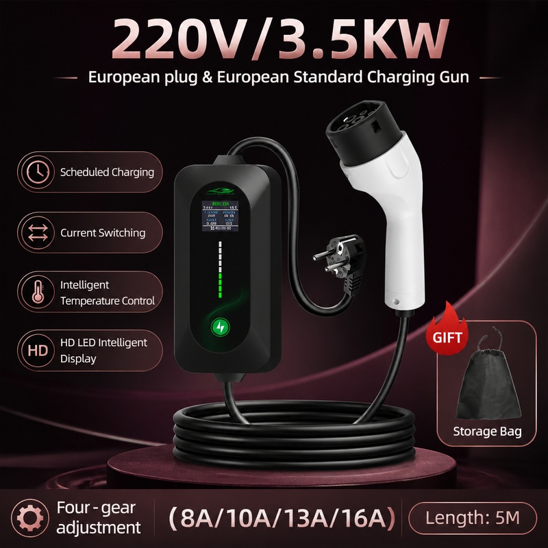 Portable Ev Charger - ROMADA 3.5KW Pengisi Daya Kendaraan Listrik