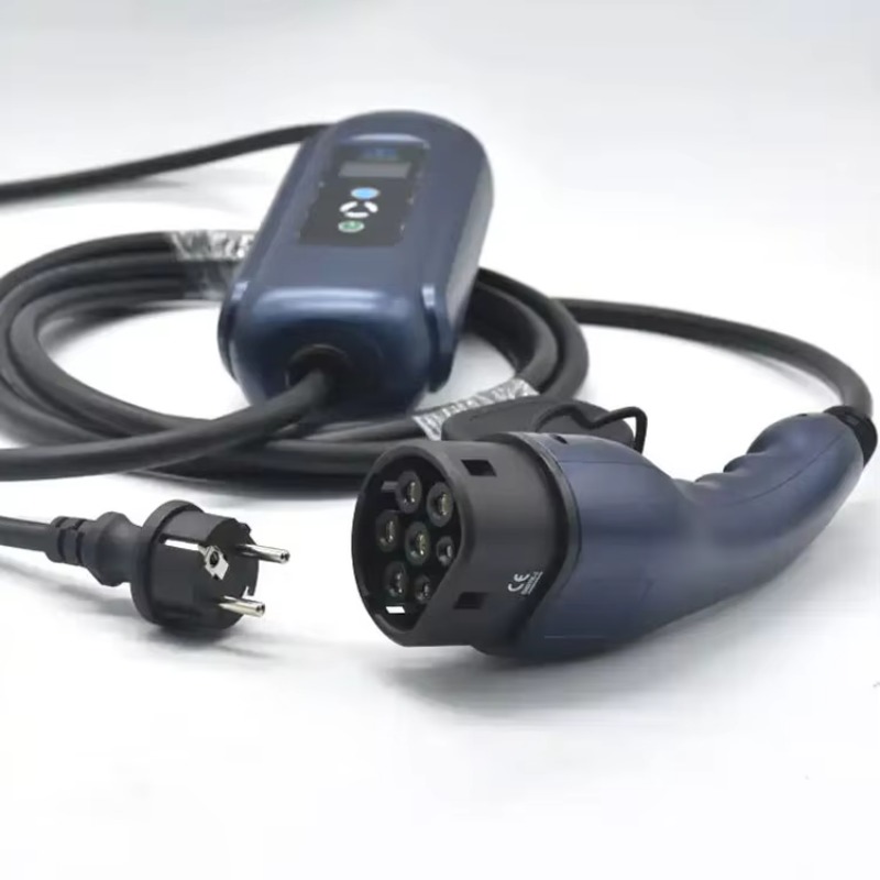Type 2 Charger - Kotak Kontrol Biru Kendaraan Listrik Portabel