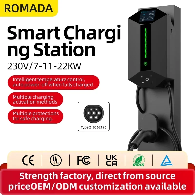 7KW 11KW 22KW ROMADA Pengisi D - Home Ev Charger ulasan dan harga