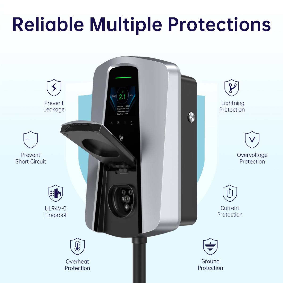 7.4KW Soket Pengisi Daya EV Ti - Wallbox Ev ulasan dan harga